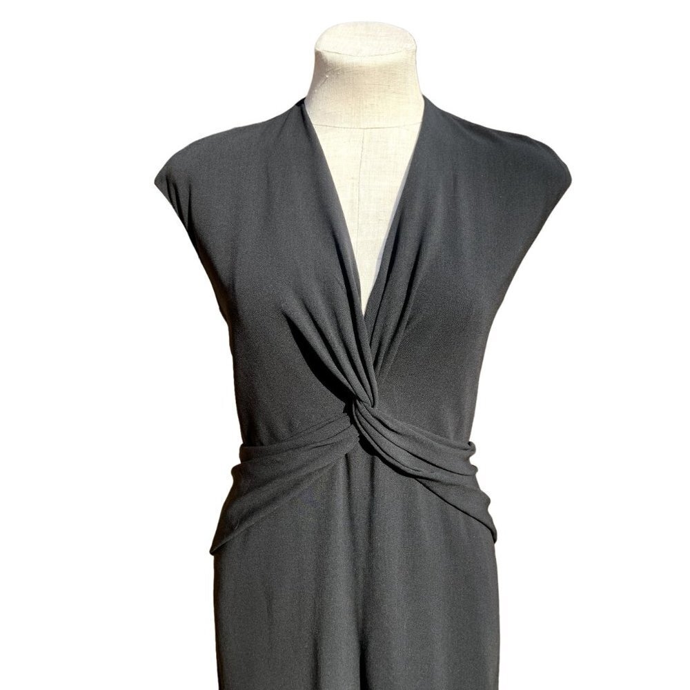 Ralph Lauren Purple Label Twist Front Dress Black Women's 10 Luxury LBD - Picture 12 of 12